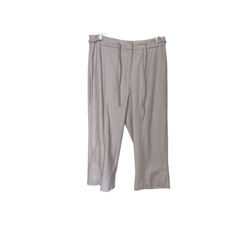 Christopher & Banks  Wrinkle Free Linen Blend Cropped Pants Sz  8‎ Beige Beachy